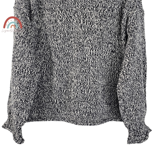 New! J. Crew Marled 2025 Rollneck Sweater in Black Carbon Ivory - Picture 8 of 12